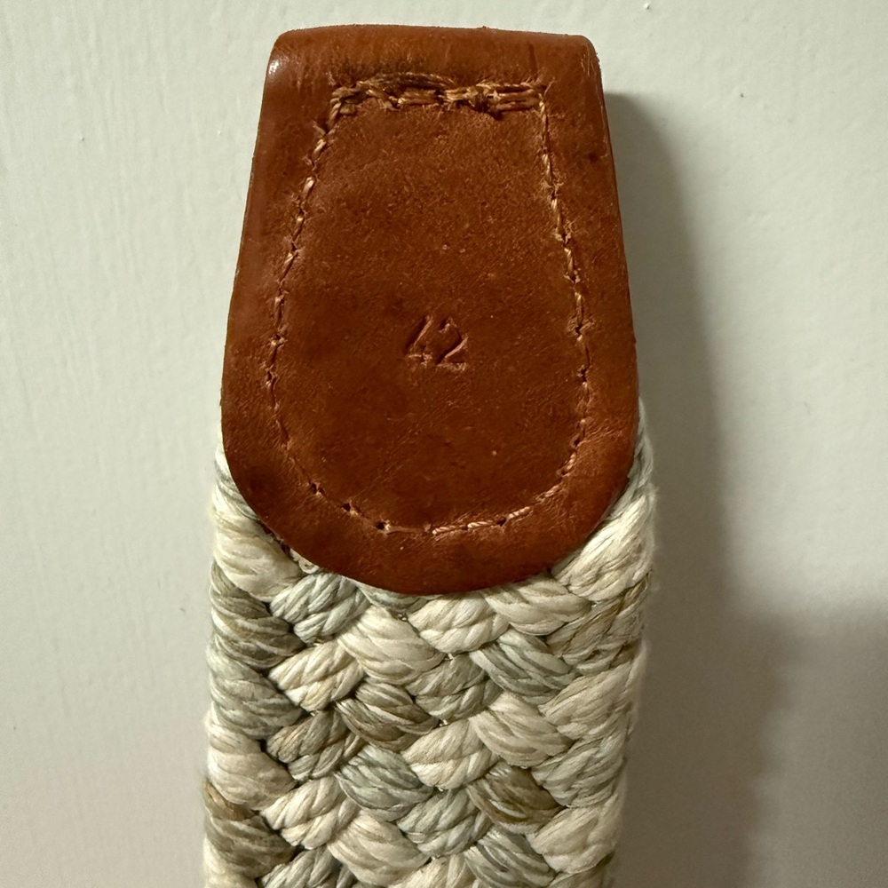 Peter Millar Brown Leather and Silver Buckle Belt